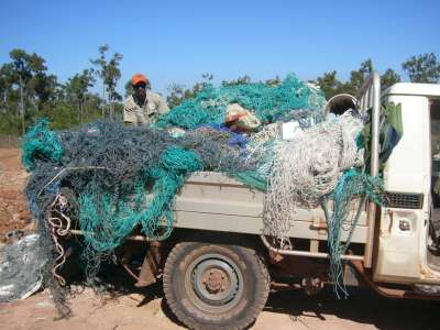 All in a days work - fishing nets collected from Australia’s northeast Arnhem Land coastline